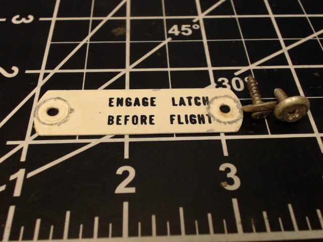 Piper 68555-05 Placard-Door Lock Engage Latch Before Flight