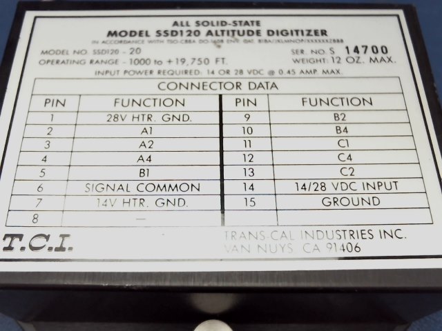 TCI SSD120-30 Altitude Digitizer Encoder SSD120-30
