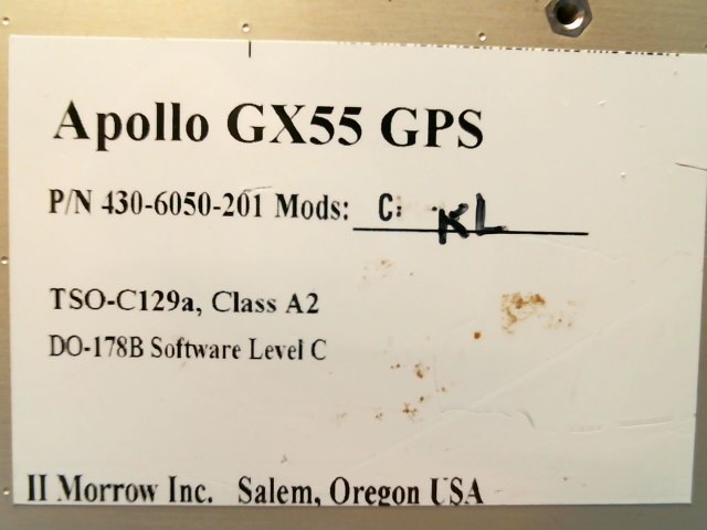 Apollo 430-6050-201 Apollo GX55 GPS Mods:C