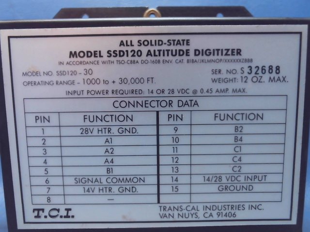 TCI SSD120-30 ENCODER-Altitude Digitizer Model SSD120-30